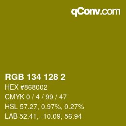 Color code: RGB 134 128 2 | qconv.com