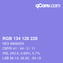 Color code: RGB 134 128 228 | qconv.com