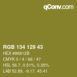 カラーコード: RGB 134 129 43 | qconv.com