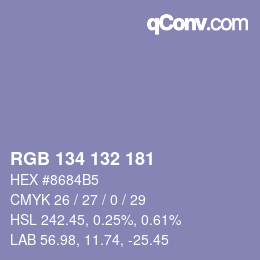 Farbcode: RGB 134 132 181 | qconv.com