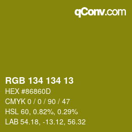 Color code: RGB 134 134 13 | qconv.com