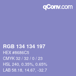 Color code: RGB 134 134 197 | qconv.com