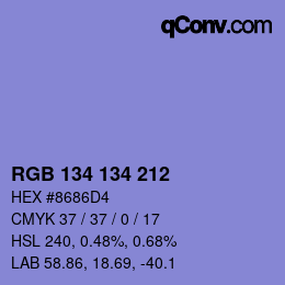 Color code: RGB 134 134 212 | qconv.com