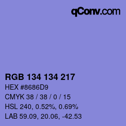 Color code: RGB 134 134 217 | qconv.com