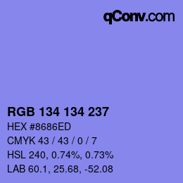 Color code: RGB 134 134 237 | qconv.com