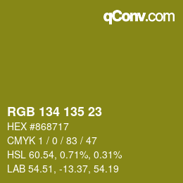 Color code: RGB 134 135 23 | qconv.com