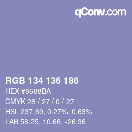 Color code: RGB 134 136 186 | qconv.com