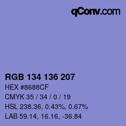Color code: RGB 134 136 207 | qconv.com