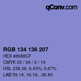 Color code: RGB 134 136 207 | qconv.com