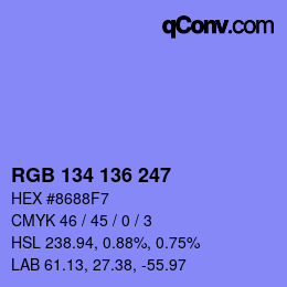 Color code: RGB 134 136 247 | qconv.com