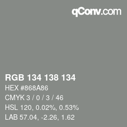 Color code: RGB 134 138 134 | qconv.com