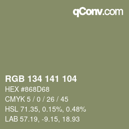 Código de color: RGB 134 141 104 | qconv.com