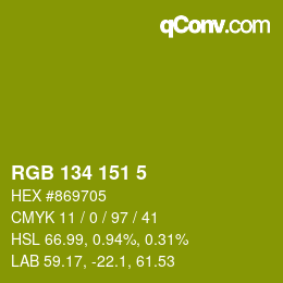Color code: RGB 134 151 5 | qconv.com