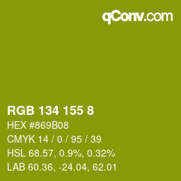 Color code: RGB 134 155 8 | qconv.com