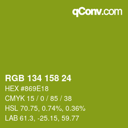 Color code: RGB 134 158 24 | qconv.com