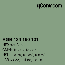 Farbcode: RGB 134 160 131 | qconv.com