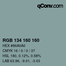 Color code: RGB 134 160 160 | qconv.com