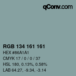 Color code: RGB 134 161 161 | qconv.com