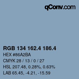 カラーコード: RGB 134 162.4 186.4 | qconv.com