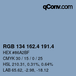 カラーコード: RGB 134 162.4 191.4 | qconv.com