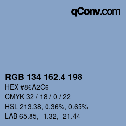 カラーコード: RGB 134 162.4 198 | qconv.com