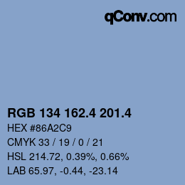 カラーコード: RGB 134 162.4 201.4 | qconv.com