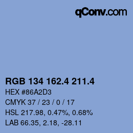 カラーコード: RGB 134 162.4 211.4 | qconv.com