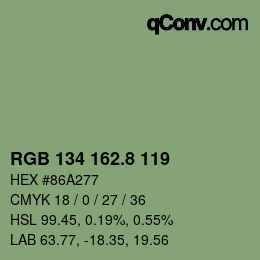 Color code: RGB 134 162.8 119 | qconv.com