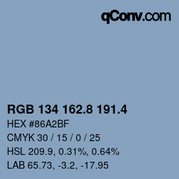 カラーコード: RGB 134 162.8 191.4 | qconv.com