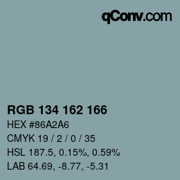 Color code: RGB 134 162 166 | qconv.com