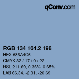 Color code: RGB 134 164.2 198 | qconv.com