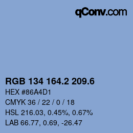 カラーコード: RGB 134 164.2 209.6 | qconv.com