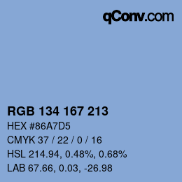 Code couleur: RGB 134 167 213 | qconv.com