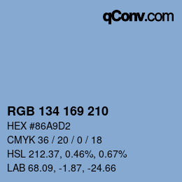 Farbcode: RGB 134 169 210 | qconv.com