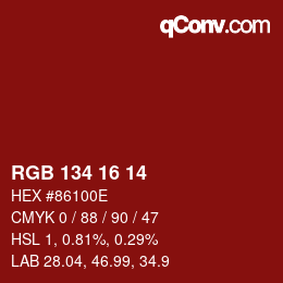 Color code: RGB 134 16 14 | qconv.com