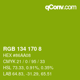 Color code: RGB 134 170 8 | qconv.com