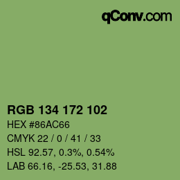 カラーコード: RGB 134 172 102 | qconv.com