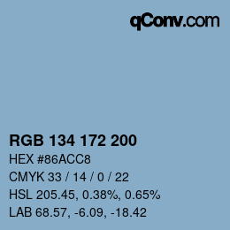 Color code: RGB 134 172 200 | qconv.com