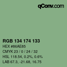 Farbcode: RGB 134 174 133 | qconv.com