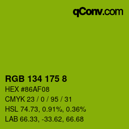 Color code: RGB 134 175 8 | qconv.com