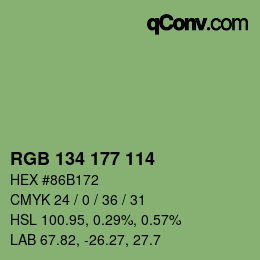 Farbcode: RGB 134 177 114 | qconv.com