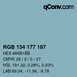 Color code: RGB 134 177 187 | qconv.com