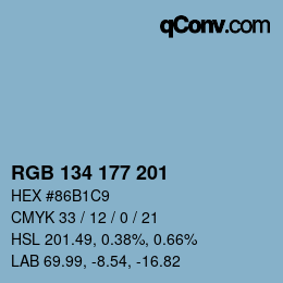 Farbcode: RGB 134 177 201 | qconv.com