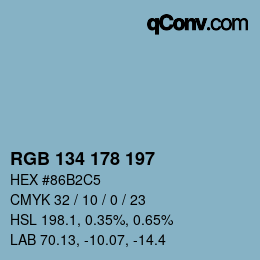 Color code: RGB 134 178 197 | qconv.com