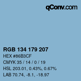 Color code: RGB 134 179 207 | qconv.com