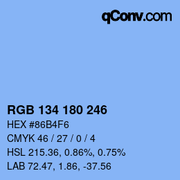 Color code: RGB 134 180 246 | qconv.com