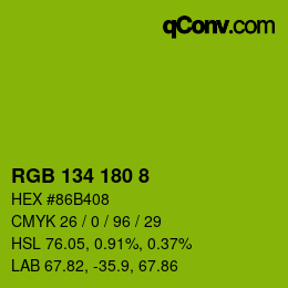 Color code: RGB 134 180 8 | qconv.com