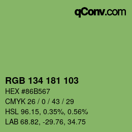 Color code: RGB 134 181 103 | qconv.com