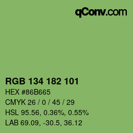 Código de color: RGB 134 182 101 | qconv.com