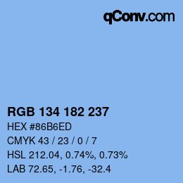 Color code: RGB 134 182 237 | qconv.com